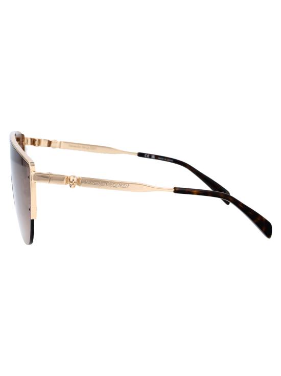 25SS 알렉산더 맥퀸 선글라스 AM0457S 002 GOLD GOLD BROWN - ALEXANDER MCQUEEN