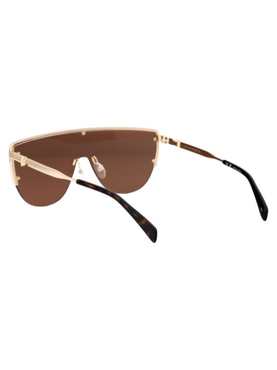 25SS 알렉산더 맥퀸 선글라스 AM0457S 002 GOLD GOLD BROWN - ALEXANDER MCQUEEN
