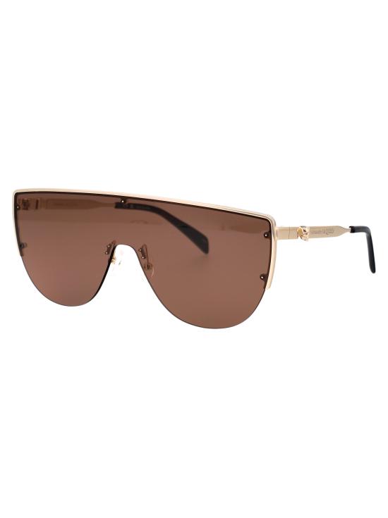 25SS 알렉산더 맥퀸 선글라스 AM0457S 002 GOLD GOLD BROWN - ALEXANDER MCQUEEN
