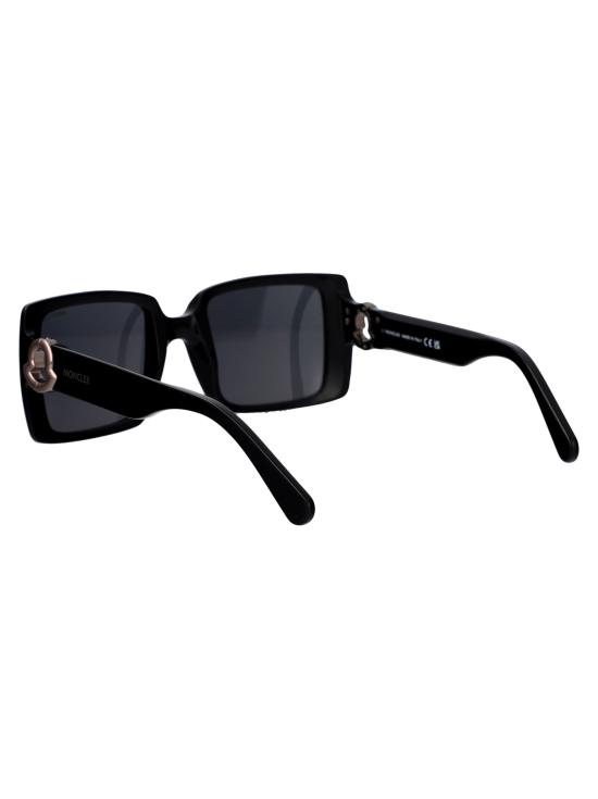 25SS 몽클레어 로고 템플 스퀘어 선글라스 ML0244 01A NERO LUCIDO - MONCLER