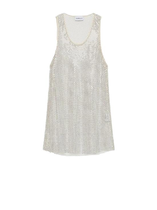 25SS 마렐라 민소매 티셔츠 2513941031200SCOLI001 GESSO STRASS