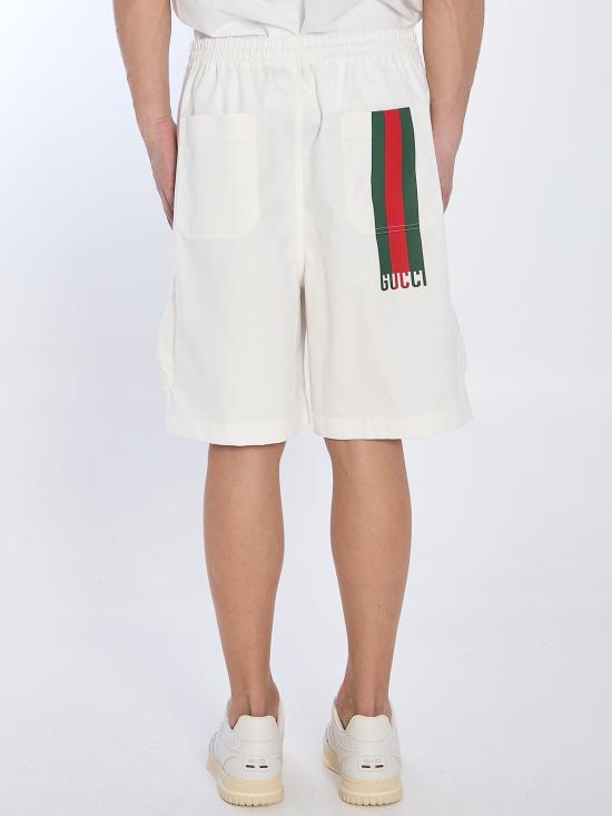  구찌 웹 버뮤다 쇼츠 814620ZAIAK 9174 WHITE - GUCCI