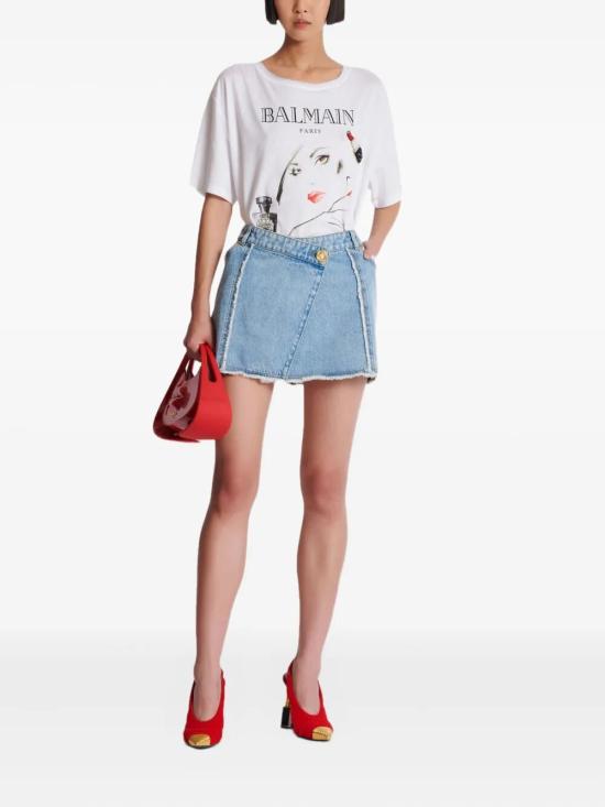 25SS 발망 반팔 티셔츠 EF0EG129GE86 GRR WHITE - BALMAIN
