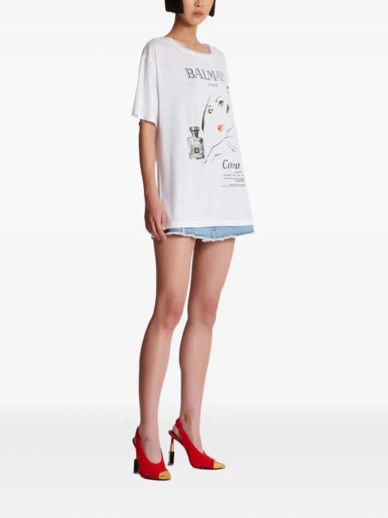 25SS 발망 반팔 티셔츠 EF0EG129GE86 GRR WHITE - BALMAIN