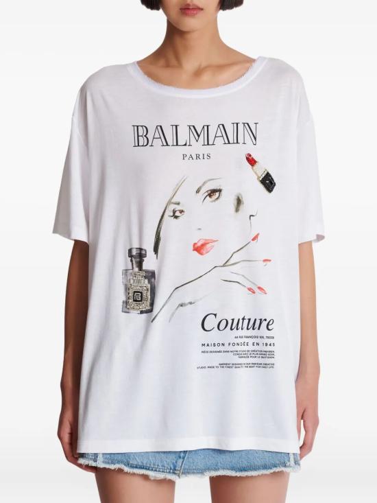 25SS 발망 반팔 티셔츠 EF0EG129GE86 GRR WHITE - BALMAIN