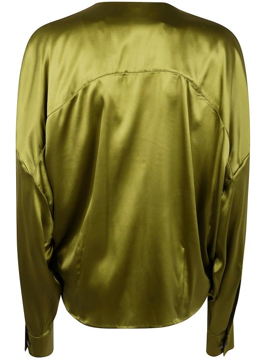 25SS 드리스 반 노튼 블라우스 2510107151032 607 GREEN - DRIES VAN NOTEN