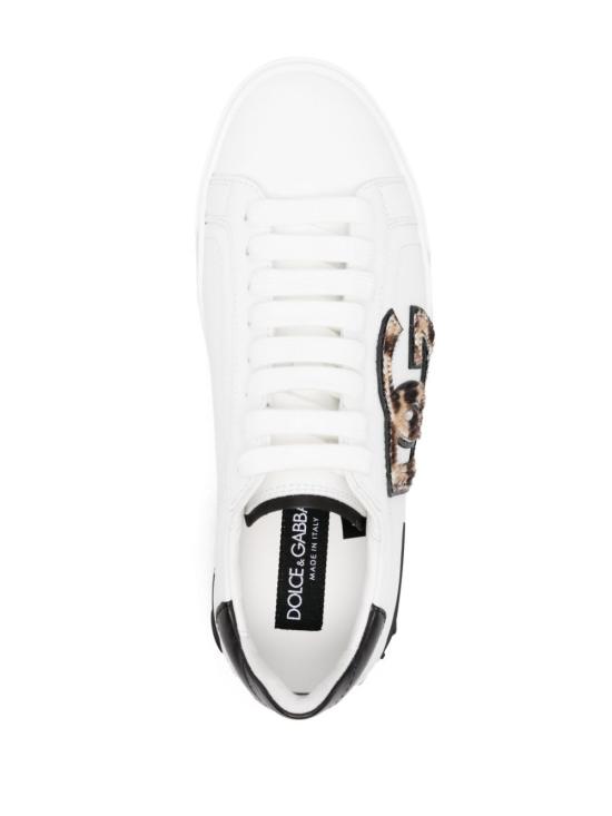 25SS 돌체앤가바나 카프스킨 포르토피노 빈티지 스니커즈 CK2203A6L81HK5JF WHITE - DOLCE & GABBANA
