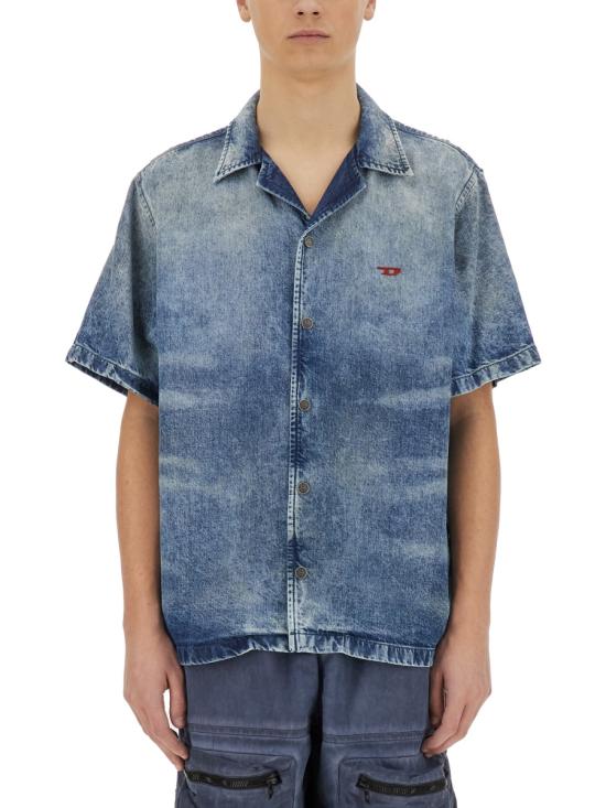25SS 디젤 반팔 셔츠 A19178 0CMBP01 DENIM