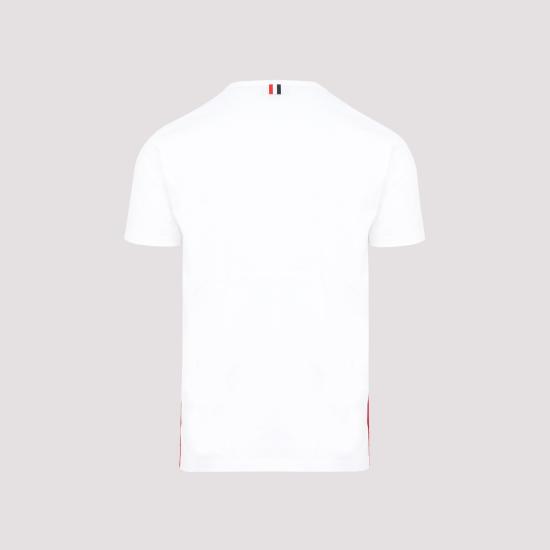 25FW 톰브라운 반팔 티셔츠 MJS010A01454 100 WHITE - THOM BROWNE