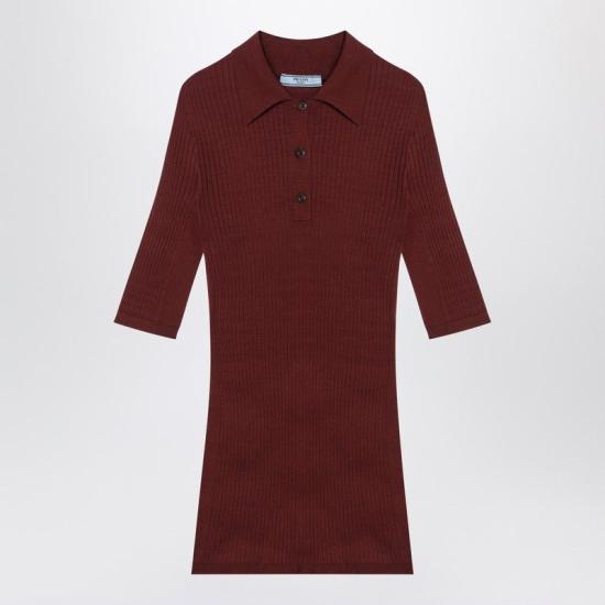 25SS 프라다 반팔 티셔츠 P24N2UOOO16SU F0033 BURGUNDY