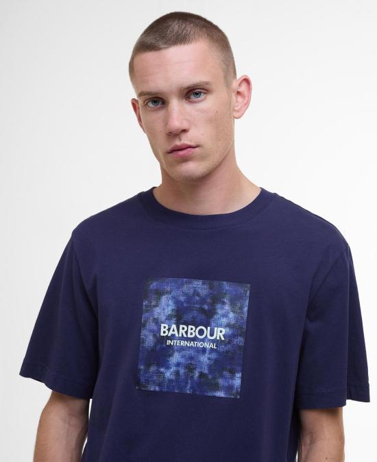25SS 바버 반팔 티셔츠 MTS1423BU78 BU78 MID BLUE - BARBOUR
