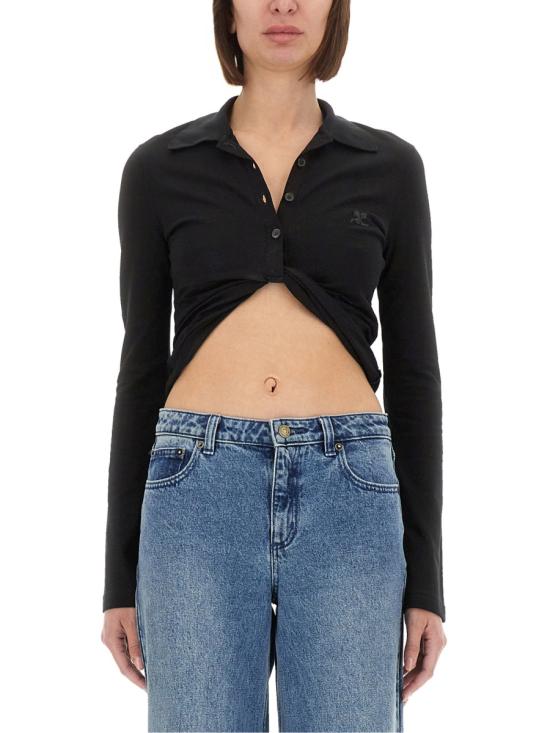 25SS 쿠레쥬 긴팔 티셔츠 225JPO048 JS01939999 BLACK