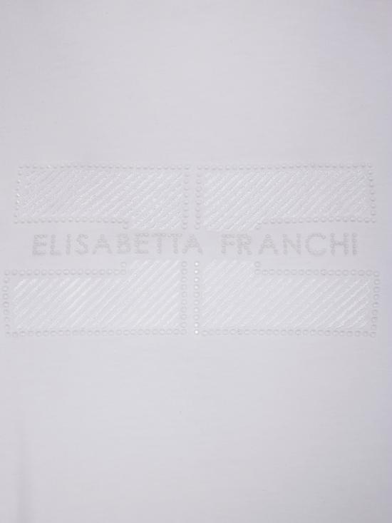 25SS 엘리자베타프랜치 반팔 티셔츠 MA00251E2 270 WHITE - ELISABETTA FRANCHI