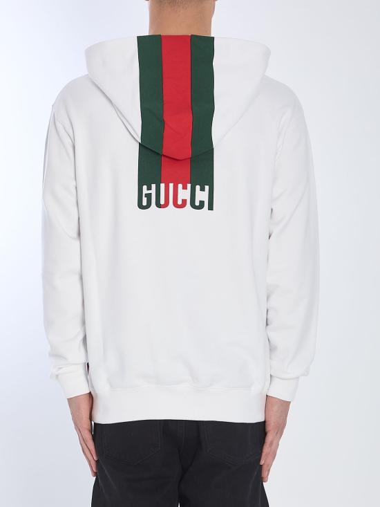 25SS 구찌 웹 코튼 저지 스웨트셔츠 814900XJG2U 9074 WHITE - GUCCI