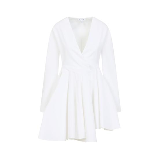 25SS 알라이아 미디 원피스 AA9R2618T447A 000 WHITE