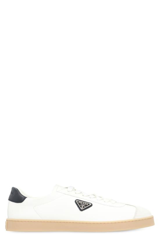  프라다 삼각 로고 레더 로우 스니커즈 2EE394FG000Y5T F0944 White