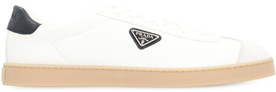  프라다 삼각 로고 레더 로우 스니커즈 2EE394FG000Y5T F0944 White - PRADA