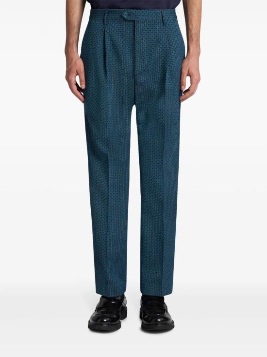 25SS 에트로 스트레이트 팬츠 MREA000199TJB24S9883 MULTICOLOUR ON BLUE BASE - ETRO