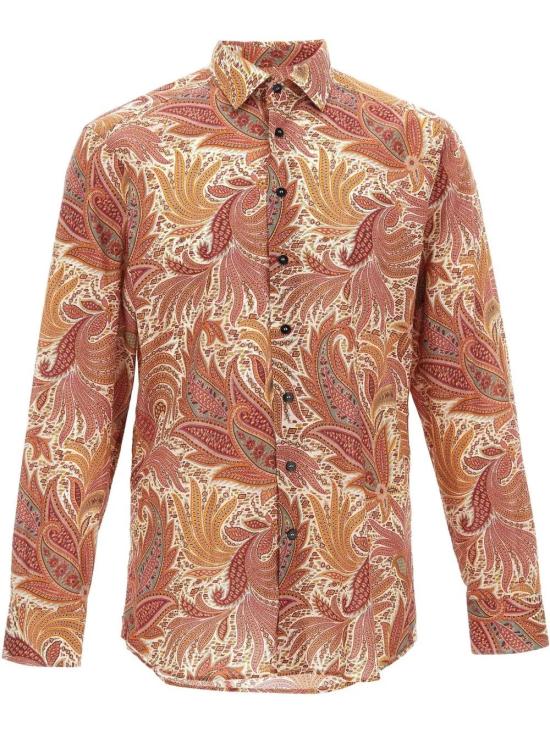 25SS 에트로 긴팔 셔츠 MRIB000199SA5F1X0850 PRINT ON ORANGE BASE