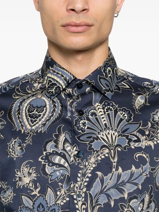 25SS 에트로 긴팔 셔츠 MRIB000199SA5F0X0883 PRINT ON BLUE BASE - ETRO