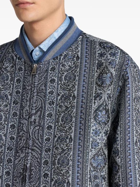 25SS 에트로 봄버 자켓 MRBA001699TPE03S9883 MULTICOLOUR ON BLUE BASE - ETRO