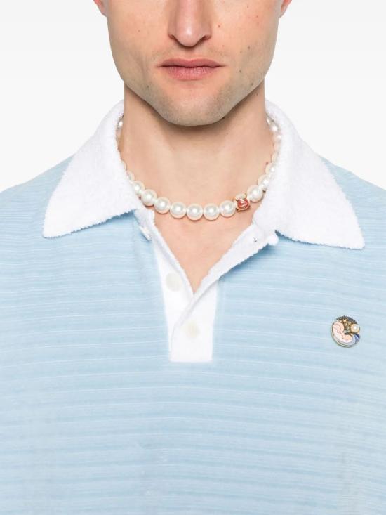 25SS 카사블랑카 반팔 티셔츠 MS25JTP33901 BLUE - CASABLANCA