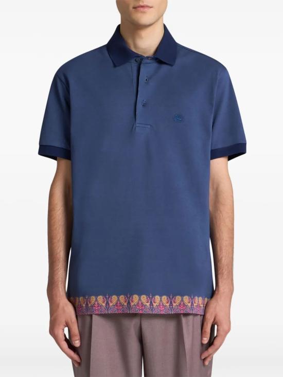 25SS 에트로 폴로 티셔츠 MRMD0004AJ281X0883 PRINT ON BLUE BASE - ETRO