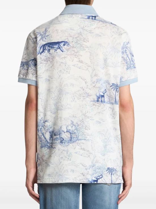 25SS 에트로 폴로 티셔츠 MRMD0004AK590X0883 PRINT ON BLUE BASE - ETRO