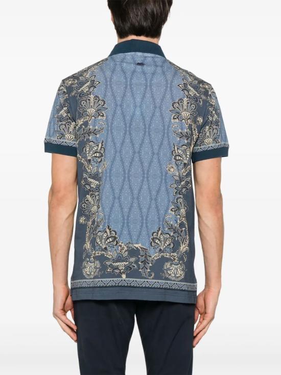 25SS 에트로 폴로 티셔츠 MRMD0004AK568X0883 PRINT ON BLUE BASE - ETRO