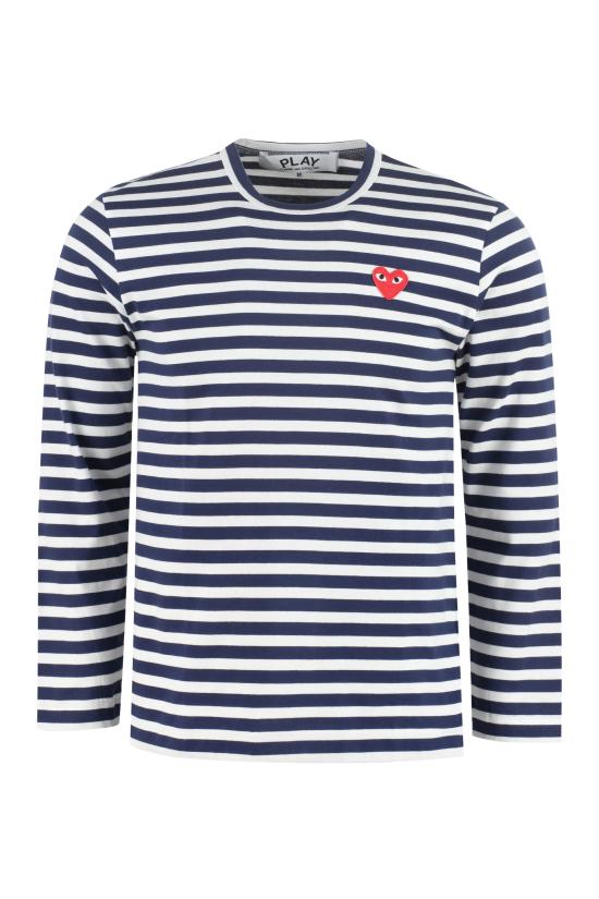 26SS 꼼데가르송 긴팔 티셔츠 P1T010 NAVYWHITE BLUE