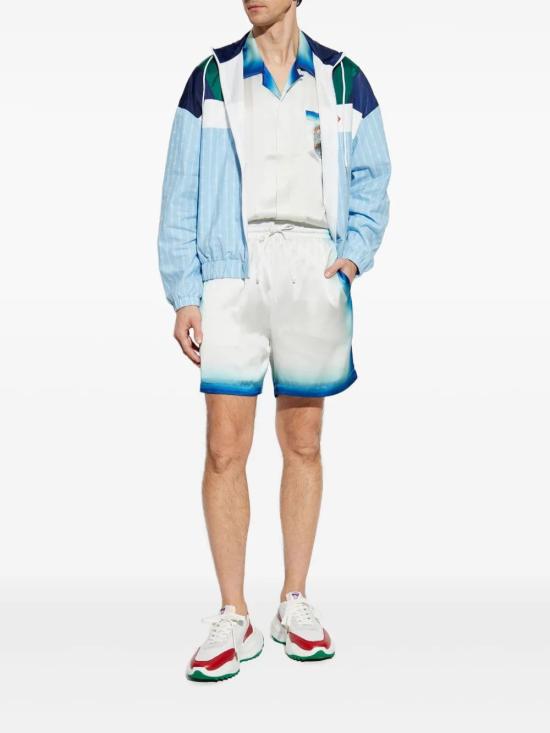 25SS 카사블랑카 숏팬츠 MS25TR01203 WHITEBLUE - CASABLANCA