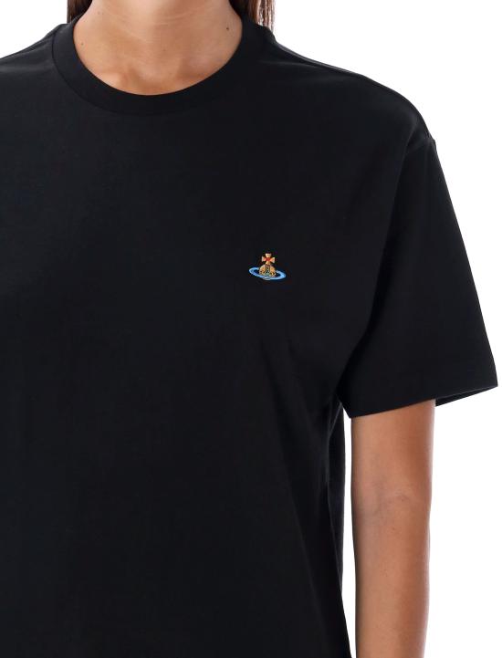 25SS 비비안웨스트우드 클래식 ORB 로고 티셔츠 3G010013J001M N401 BLACK - VIVIENNE WESTWOOD