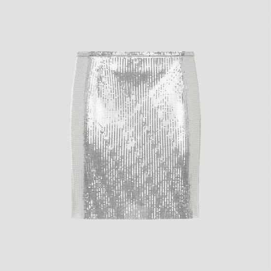 25SS 파코라반 숏 스커트 24HIJU012MH0004 P040 SILVER - PACO RABANNE