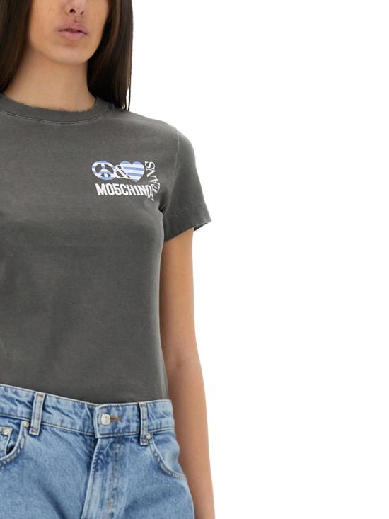 25SS 모스키노 반팔 티셔츠 07183732 3555 BLACK - MOSCHINO