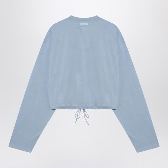 25SS 프라다 긴팔 티셔츠 34675OOO11CD F0076 LIGHT BLUE - PRADA