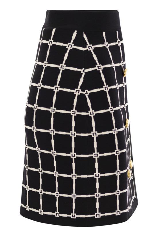 25SS 엘리자베타프랜치 미디 스커트 GK10B51E2 685 BLACK BUTTER - ELISABETTA FRANCHI