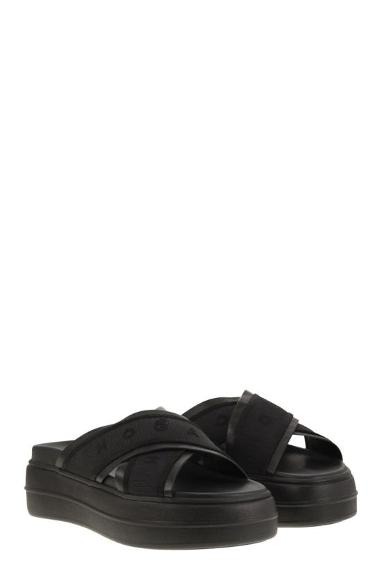 25SS 호간 뮬/슬리퍼 HXW6800FO10LE9 B999 BLACK - HOGAN