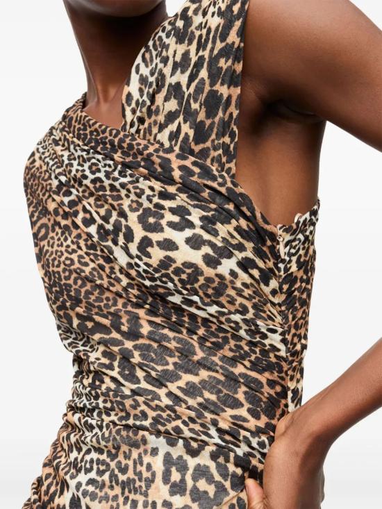 25SS 가니 미디 원피스 T4133 943 LEOPARD - GANNI