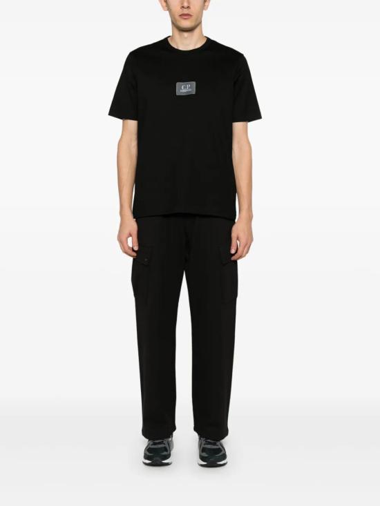 25SS 씨피 컴퍼니 Diagonal 다이애그널 레이즈드 플리스 카고 스웨트팬츠 18CMSP045A005086W 999 BLACK - C.P. COMPANY