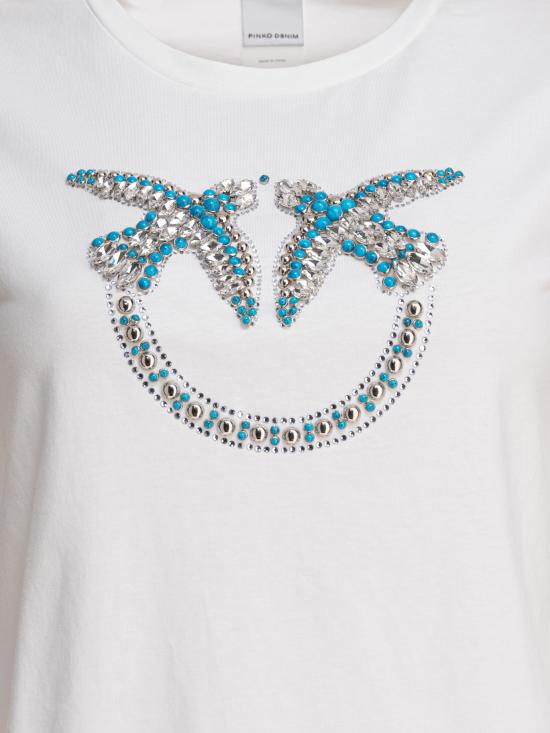 25SS 핑코 반팔 티셔츠 100535A2G7Z05 WHITE - PINKO