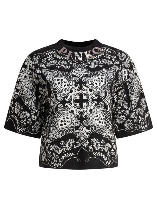 25SS 핑코 반팔 티셔츠 104604A2CYZDI BLACK