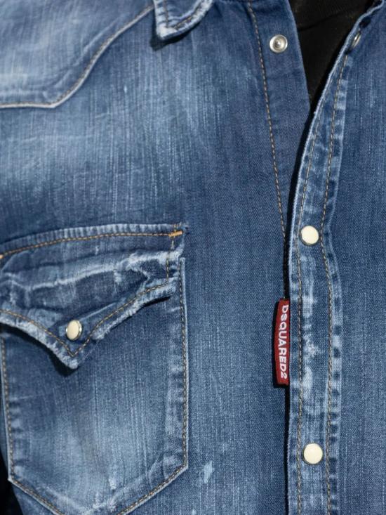 25SS 디스퀘어드2 긴팔 셔츠 24XS71DM0774S30341470 NAVY BLUE - DSQUARED2