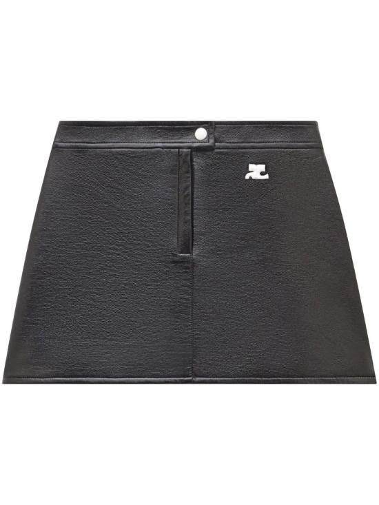 25SS 쿠레쥬 숏 스커트 PERCJU001VY0014VINY9999 BLACK