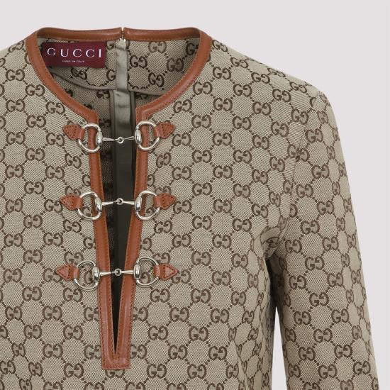 25SS 구찌 홀스빗 GG 캔버스 드레스 820404Z8BZA 2190 Camel - GUCCI