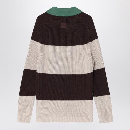 25SS 펜디 코튼 니트 폴로 셔츠 FZC358AU7S F1RWU BROWN - FENDI