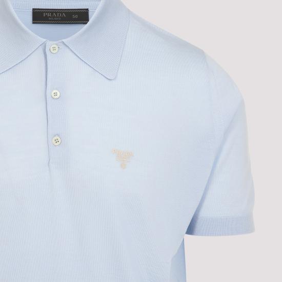 25SS 프라다 폴로 티셔츠 UMF003SOOO16UP F0012 Light Blue - PRADA