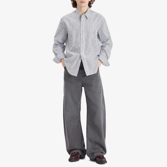 25SS 아크네 스튜디오 긴팔 셔츠 CB0097SHIR000084 NAVYBLKWHT - ACNE STUDIOS