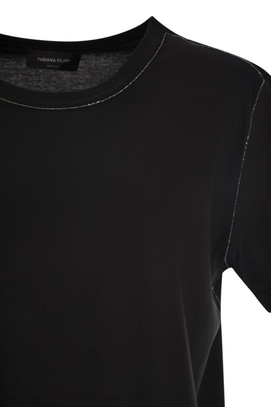 25SS 파비아나 필리피 반팔 티셔츠 JED265F278 825 BLACK - FABIANA FILIPPI