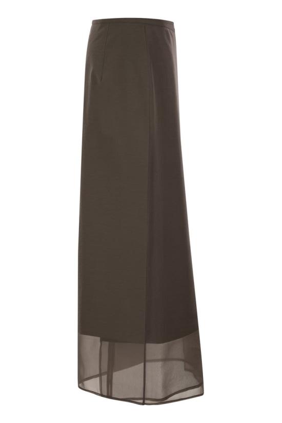 25SS 브루넬로 쿠치넬리 스커트 ML140G3826 C8705 BROWN - BRUNELLO CUCINELLI