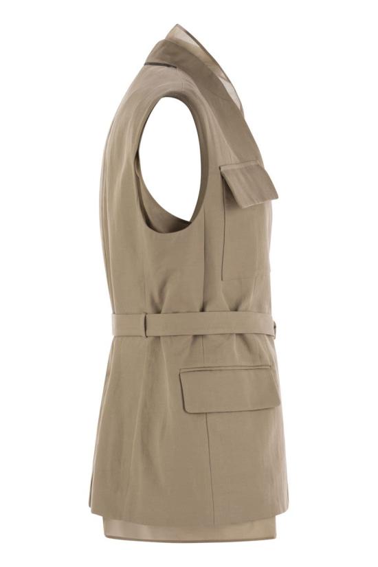 25SS 브루넬로 쿠치넬리 베스트 ML1457345 C2910 BEIGE - BRUNELLO CUCINELLI